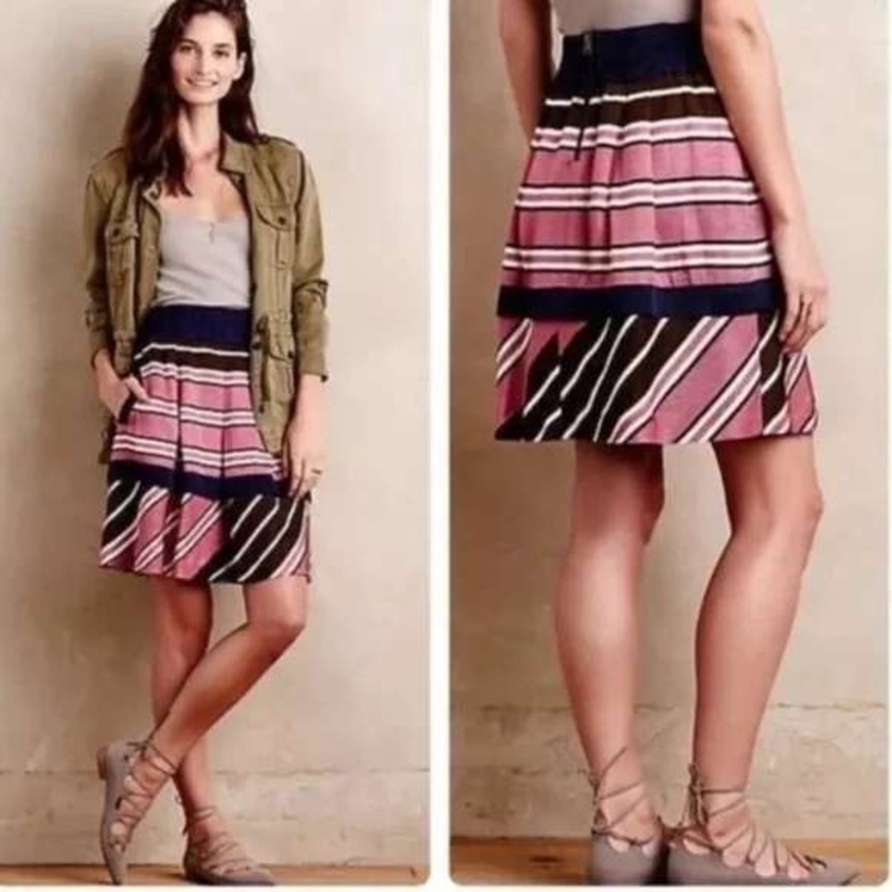 MAEVE Ellery Striped Skirt Pockets Size 12‎